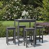 vidaXL Ensemble de bar de jardin 5 pcs gris bois de pin massif