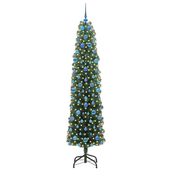 vidaXL Sapin de No&euml;l artificiel Vert 210 cm PVC et acier et plastique