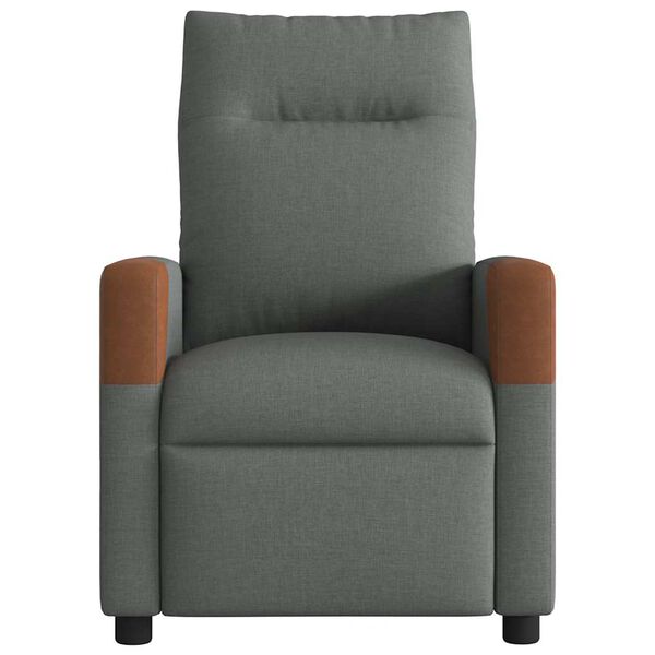 vidaXL Fauteuil inclinable de massage en tissu gris fonc&eacute;