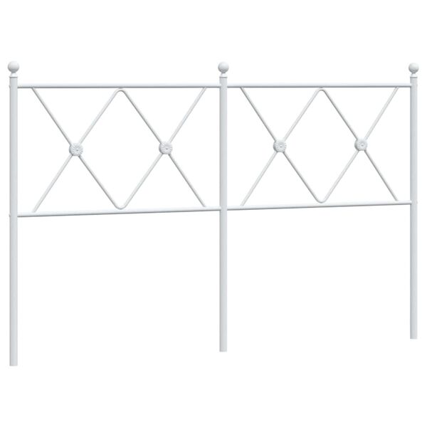 vidaXL T&ecirc;te de lit de remplacement m&eacute;tal blanc 137 cm