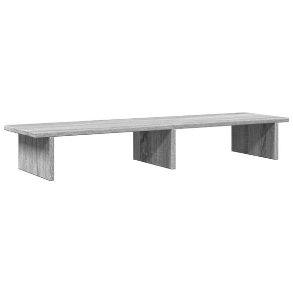 vidaXL Support de moniteur sonoma gris 100x27x15 cm bois d'ing&eacute;nierie