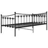 vidaXL Cadre de canap&eacute;-lit sans matelas noir m&eacute;tal 90x200 cm