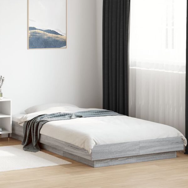 vidaXL Cadre de lit sans matelas sonoma gris 75x190 cm