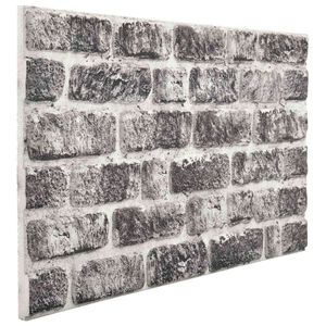 vidaXL Panneaux muraux 10 pc 100 x 50 cm Gris fonc&eacute; et blanc