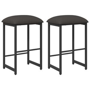 vidaXL Tabouret de bar 2 pc Gris fonc&eacute; 40 x 32 x 74 cm