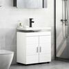 vidaXL Ensemble d'armoire de salle de bain TULUM Blanc brillant