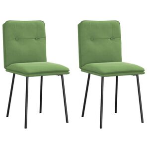 vidaXL Chaises &agrave; manger lot de 2 Vert clair Velours