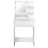 vidaXL Tables de maquillage pour chambre avec tiroir Blanc brillant