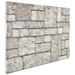 vidaXL Panneaux muraux 10 pcs Gris 100 x 50 cm Mousse EPS