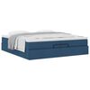 VidaXL Cadre de lit ottoman avec matelas bleu 200x200cm tissu