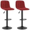 vidaXL Tabourets de bar lot de 2 rouge bordeaux velours