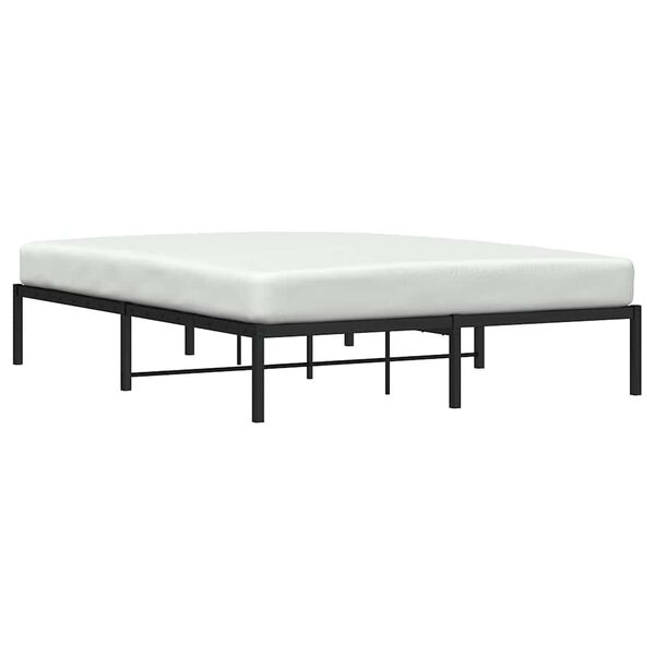 vidaXL Cadre de lit m&eacute;tal sans matelas noir 160x200 cm