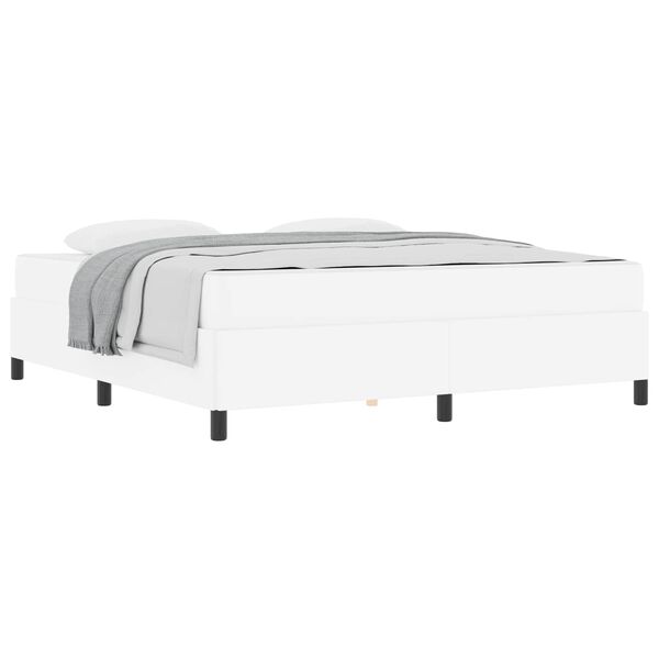 vidaXL Cadre de lit avec matelas Blanc 180 x 200 cm tissu