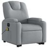 vidaXL Fauteuil inclinable de massage &eacute;lectrique Gris clair Tissu