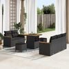 vidaXL Ensemble de canap&eacute; de jardin 8 pcs Noir polyrotin