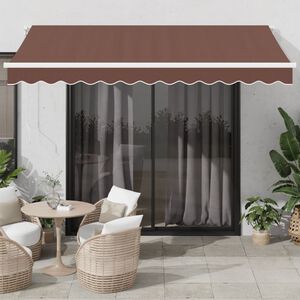 vidaXL Auvent r&eacute;tractable automatique marron 350x250 cm