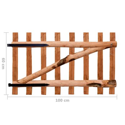 vidaXL Portillon de clôture Bois de noisetier imprégné 100x60 cm