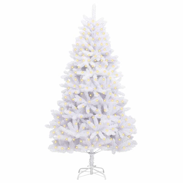vidaXL Sapin de No&euml;l artificiel avec 300 LED Blanc 180 cm PVC et m&eacute;tal
