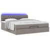 vidaXL Lit ottoman avec matelas et LED Taupe 180x200cm tissu