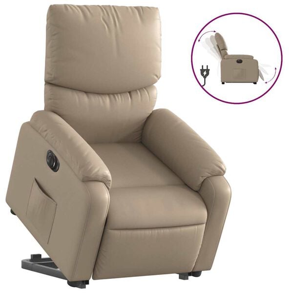 vidaXL Fauteuil inclinable &eacute;lectrique cappuccino similicuir