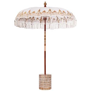 vidaXL Parasol balinais avec base Cr&egrave;me &Oslash; 180-190 cm