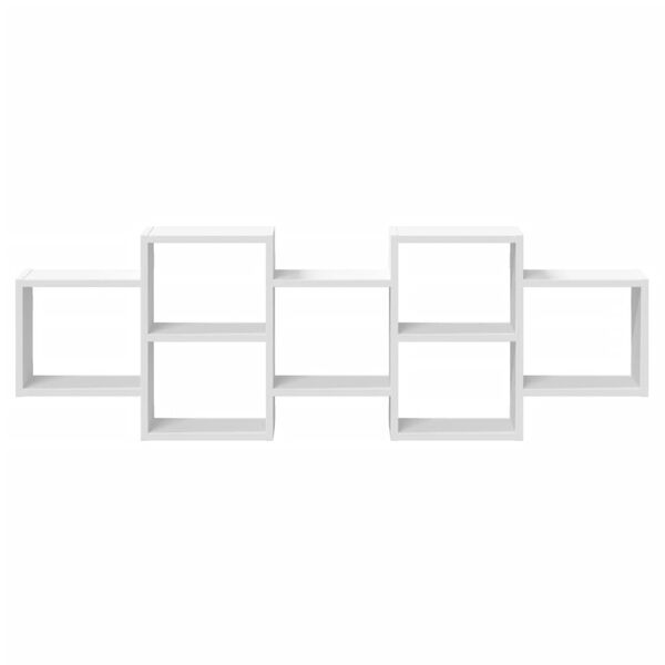 vidaXL &Eacute;tag&egrave;re murale blanc 129x18x42 cm bois d'ing&eacute;nierie