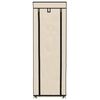 vidaXL Armoire &agrave; chaussures avec housse Cr&egrave;me 57x29x162 cm Tissu
