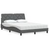 vidaXL Lit avec matelas gris fonc&eacute; 120x200 cm tissu