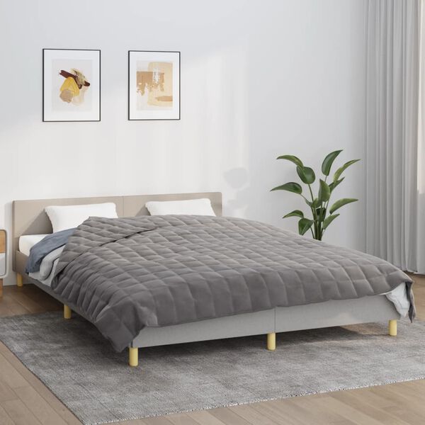 vidaXL Couverture lest&eacute;e Gris 220x240 cm 15 kg Tissu