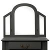 vidaXL Coiffeuse et tabouret Gris 65x36x128 cm Bois de paulownia MDF