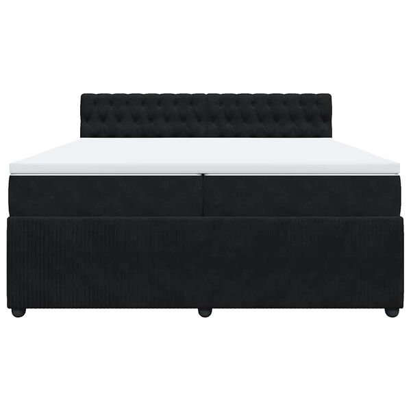 vidaXL Sommier &agrave; lattes de lit et matelas Noir 200x200 cm Velours