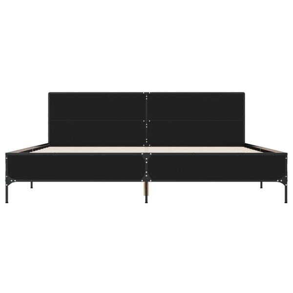 vidaXL Cadre de lit sans matelas noir 180x200 cm