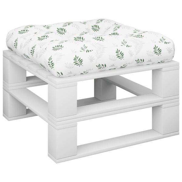 vidaXL Coussin de palette motif de feuilles 60x60x12 cm tissu