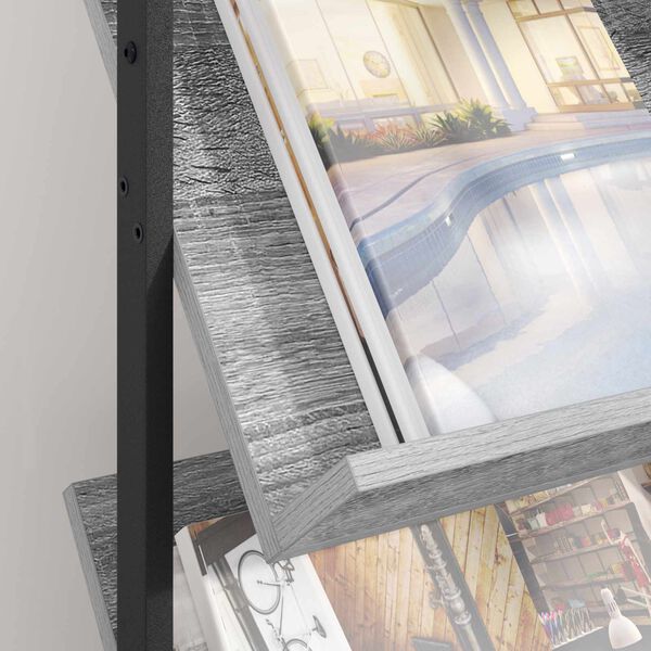 vidaXL &Eacute;tag&egrave;re &agrave; magazines avec &eacute;tag&egrave;re Gris Sonoma 68 x 40 x 123,5 cm