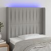 vidaXL T&ecirc;te de lit &agrave; LED Gris clair 83x16x118/128 cm Tissu
