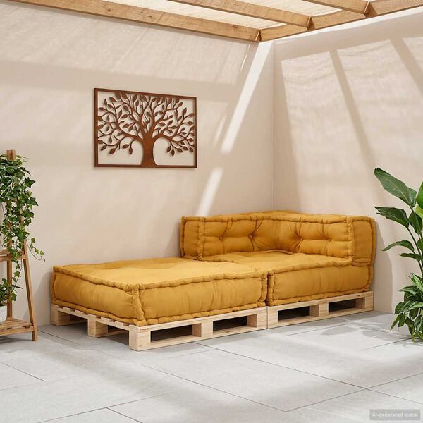 vidaXL Canap&eacute; modulaire jaune 70x70x54 tissu