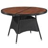 vidaXL Table de jardin 115x74cm R&eacute;sine tress&eacute;e et bois d'acacia solide