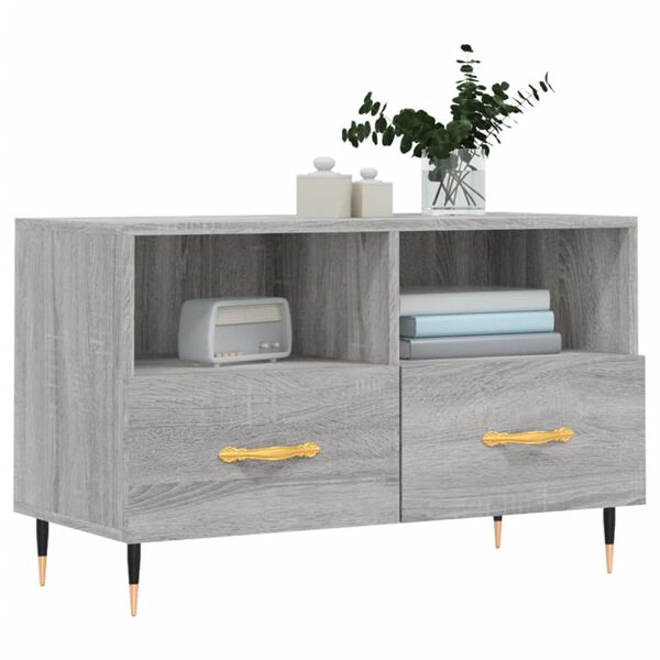 vidaXL Meuble TV Sonoma gris 80x36x50 cm Bois d'ingénierie