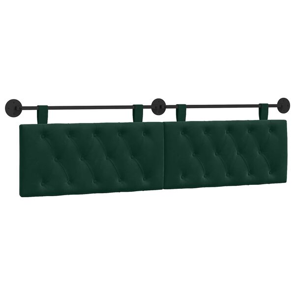 vidaXL T&ecirc;te de lit suspendue Vert fonc&eacute; 170 x 55 x 7 cm Velours