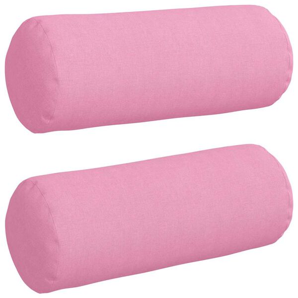 vidaXL Coussins d'accent 2 pcs Rose Ø 15 x 40 cm tissu