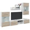 vidaXL Meubles TV avec lumi&egrave;re LED 5pcs ch&ecirc;ne sonoma bois d'ing&eacute;nierie