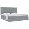 vidaXL Lit avec rangement et matelas Gris clair 200 x 200 cm Polyester