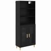vidaXL Haut Armoire Ch&ecirc;ne noir 69,5 x 32,5 x 180 cm Bois d'ing&eacute;nierie
