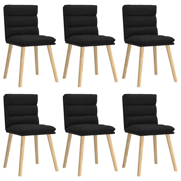 vidaXL Chaises &agrave; manger lot de 6 noir tissu