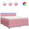 vidaXL Sommier &agrave; lattes de lit avec matelas Rose 180x200 cm Velours