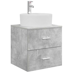 vidaXL Vanit&eacute; de lavabo mural Gris b&eacute;ton 49,5 x 44,5 x 65 cm