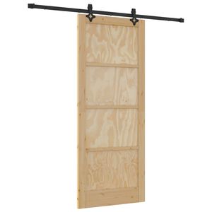 vidaXL Porte coulissante Naturel et noir 86 x 211 cm