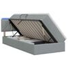 vidaXL Lit de rangement LED avec matelas Gris clair 90 x 200 cm Tissu