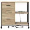 vidaXL Cabinet de Bureau avec roue Chêne sonoma 76 x 41 x 72 cm