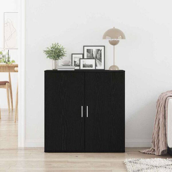 vidaXL Buffet Ch&ecirc;ne noir 79 x 38 x 80 cm Bois d'ing&eacute;nierie